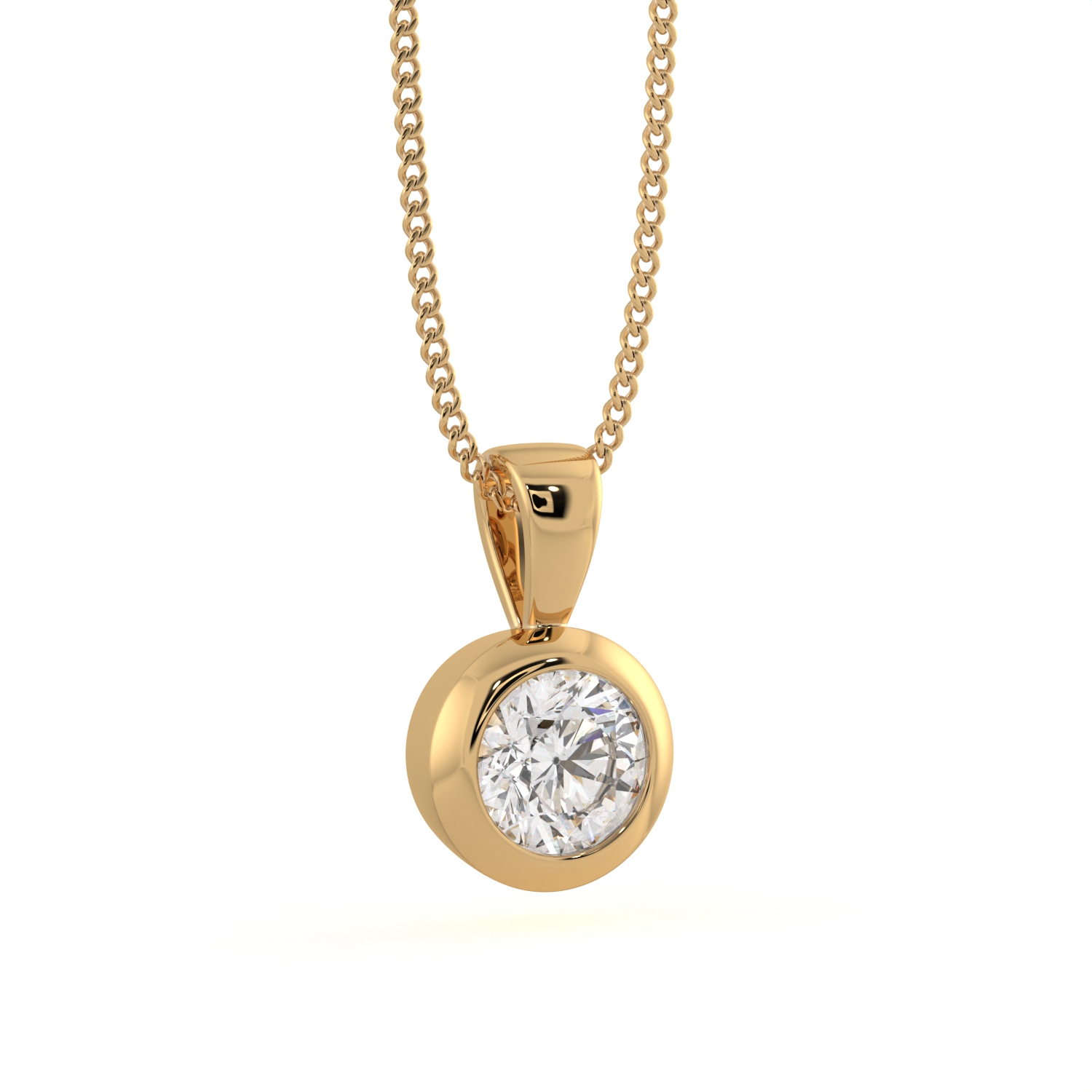 Bezel solitaire pendant necklace - Pendant 01